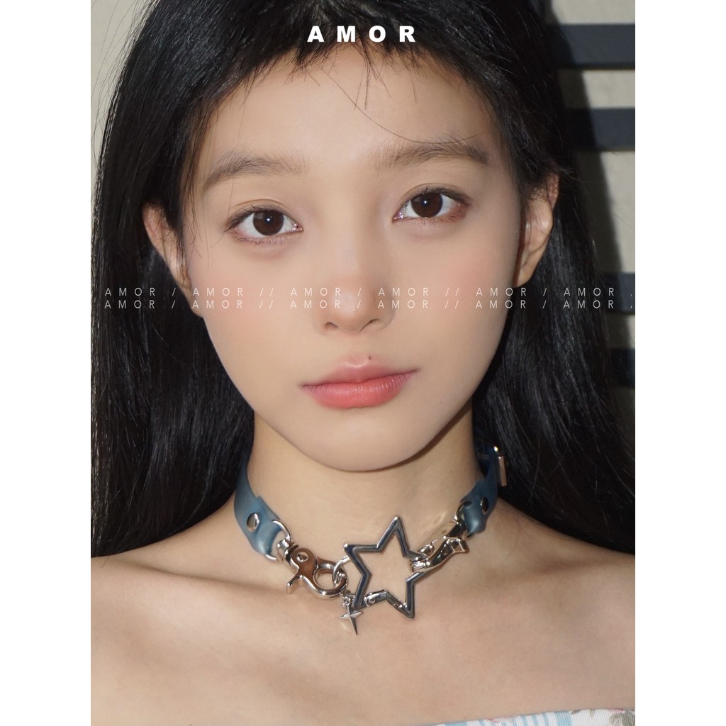 Y2k star choker ปลอกคอสี Subculture Punk Versatile