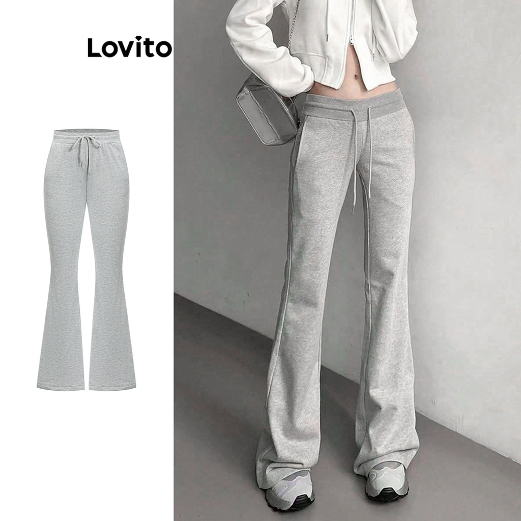 Lovito กางเกงขาบานสำหรับผู้หญิง L106AD261