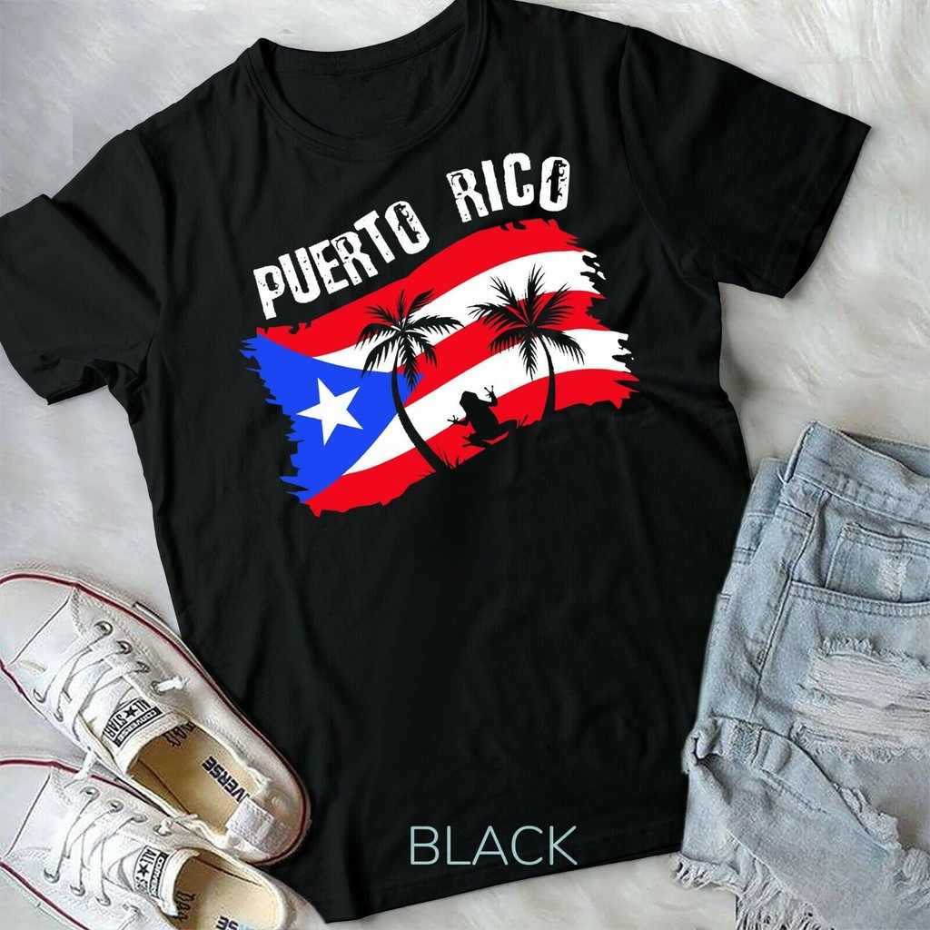 Distressed Style Puerto Rico Frog Gift Design Puerto Rico! - เสื้อยืดฟอร์ม Unisex