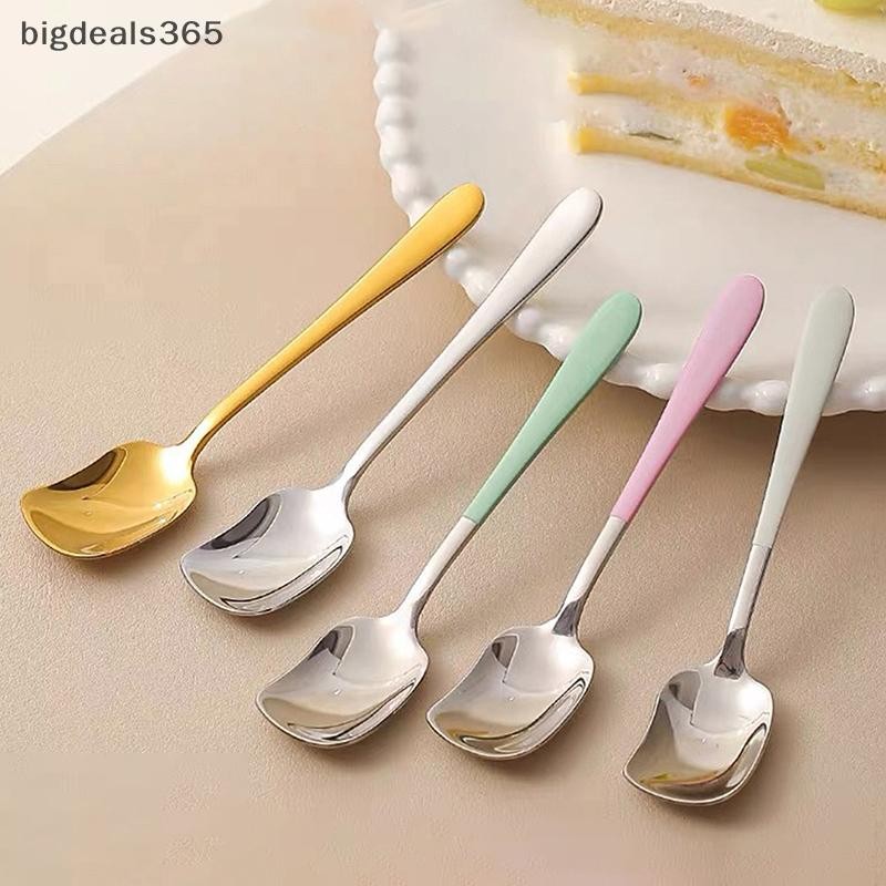 [bigdeals365] ช้อนสแตนเลสช้อนเค้กขนมช้อนผสมกาแฟ Golden Ice Cream Scoop ช้อนโยเกิร์ตช้อนปรุงรสครัวสต็อกใหม่