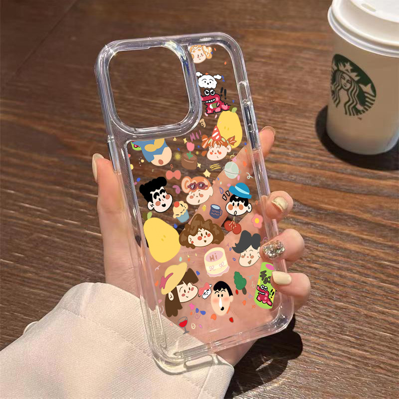 TPU ปุ่มชุบไฟฟ้า เคสไอโฟน นิ่มกันกระแทก เคสโทรศัพท์ iPhone 11 12 13 14 15 Pro Max XR XS X 7 8Pกิจวัตรประจำวันของเครย