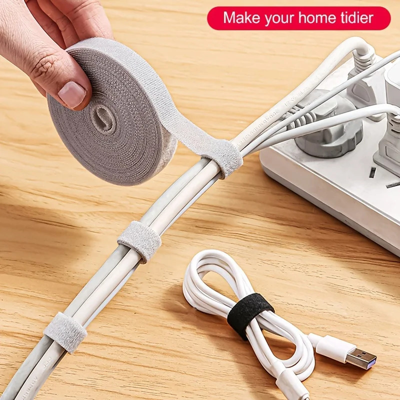 2024NEW1 Roll Data Line Storage Gadget, Cable Tie Organizer, Computer Harness Wire Strap, Desktop El