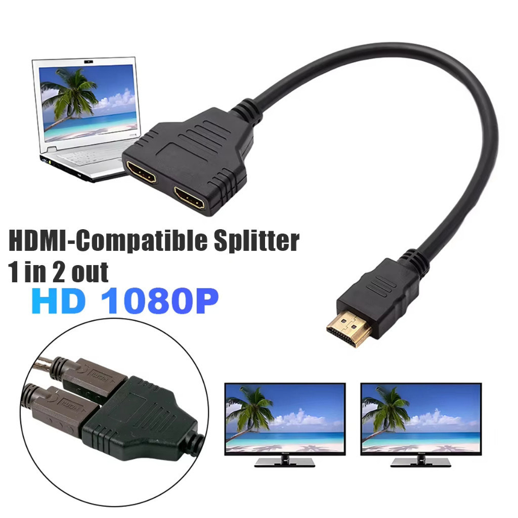 อะแดปเตอร์แปลงสายเคเบิ้ล HDMI 1 ออก 2 ขนาด30ซม.HDMI Full HD 1080P สายต่อ