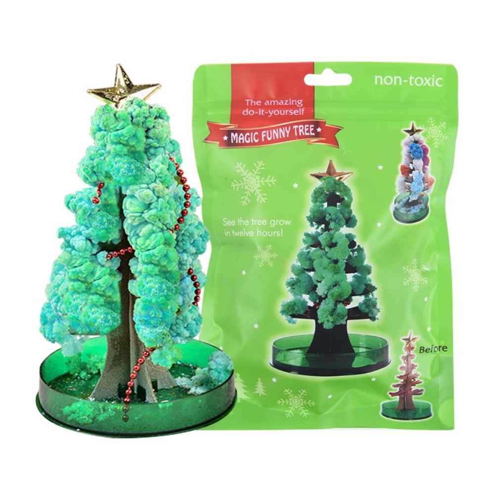 ต้นไม้กระดาษปลูกวิเศษ-ของเล่นต้นคริสต์มาสคริสตัล ทําเอง, ของขวัญสร้างสรรค์บานน้ําสําหรับเด็กคริสต์มาสเด็ก - รูปที่ 3