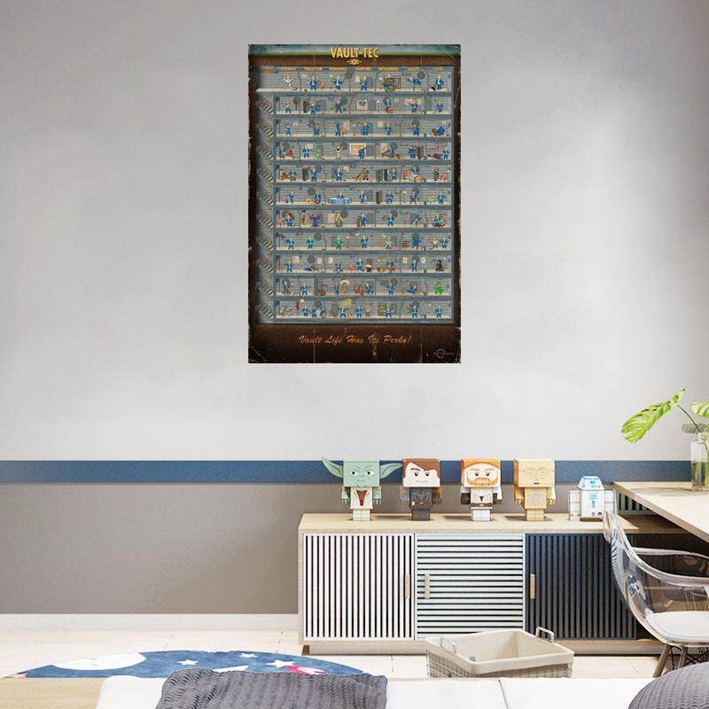 Fallout 3 4 Classic Series วิดีโอเกม Vintage โปสเตอร์และพิมพ์ Wall Art ผ้าใบภาพวาดสีน้ํามันภาพของขวั
