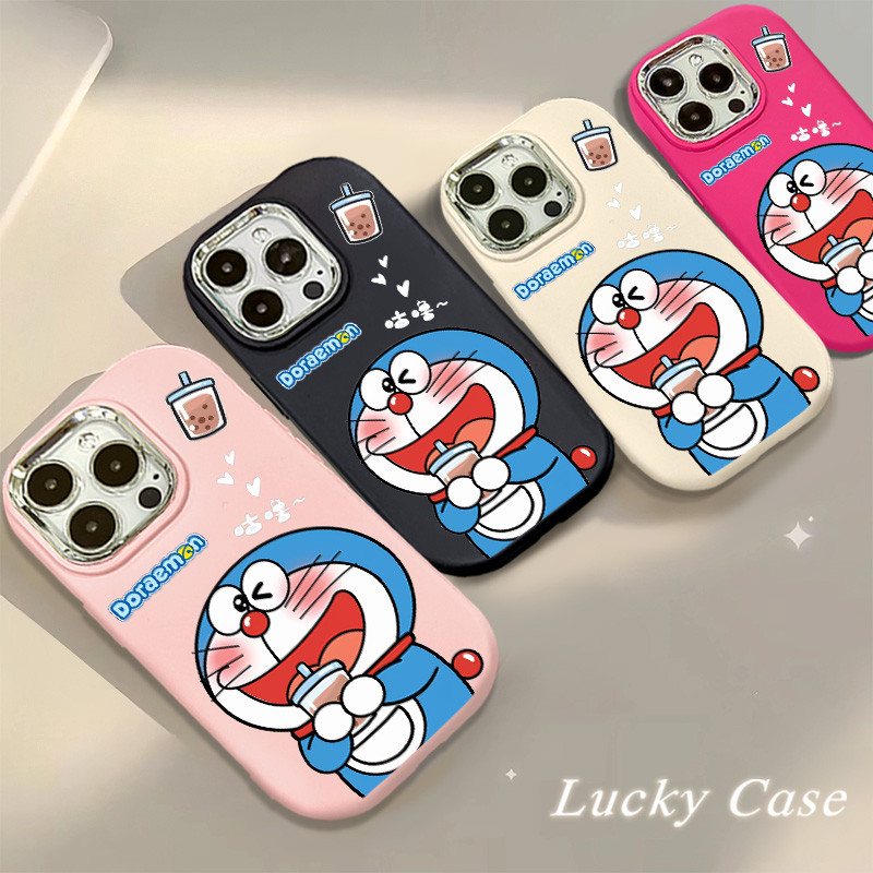 สนุกและสนุกสนานนมชาโดราเอมอนเคสโทรศัพท์เข้ากันได้iphone 7/8 Plus 15 14 13 12 16 Pro X XR XS MAX Se2020 แฟชั่นรายการขายร้อน