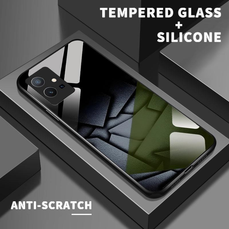 เหมาะสำหรับ VIVO Y75 5G Y75 4G Y75S Y72 Y73 Y76 Y7s Y85 Y89 กรณีโทรศัพท์ใหม่เคส Simple Fragment Colo