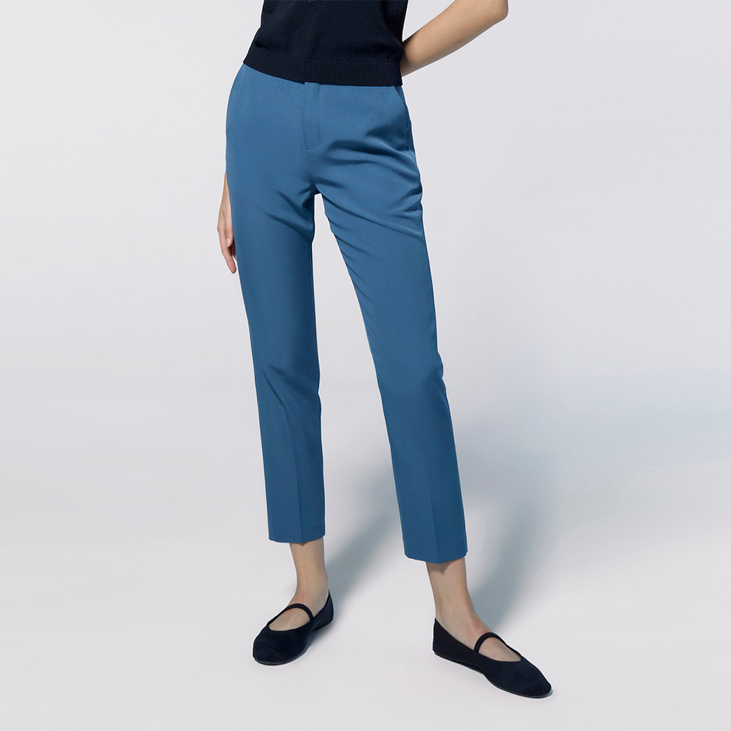 ESPADA กางเกงทรงสลิม ผู้หญิง สีน้ำตาลเข้ม | Slim Trousers | 01034
