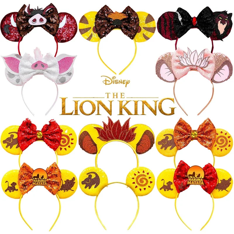 Headband Mickey Mouse & The Lion King สไตล์ Mufasa และ Simba สำหรับเด็กหญิง พร้อมโบว์เก๋ๆ จากDisney
