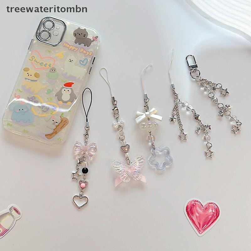 Tt 1PC น่ารักลูกปัด Handmade สาวหวานพวงกุญแจสําหรับ IP 11 กล้อง Y2K Love ห้า Pointed Star โทรศัพท์ Ch จี้ mbn