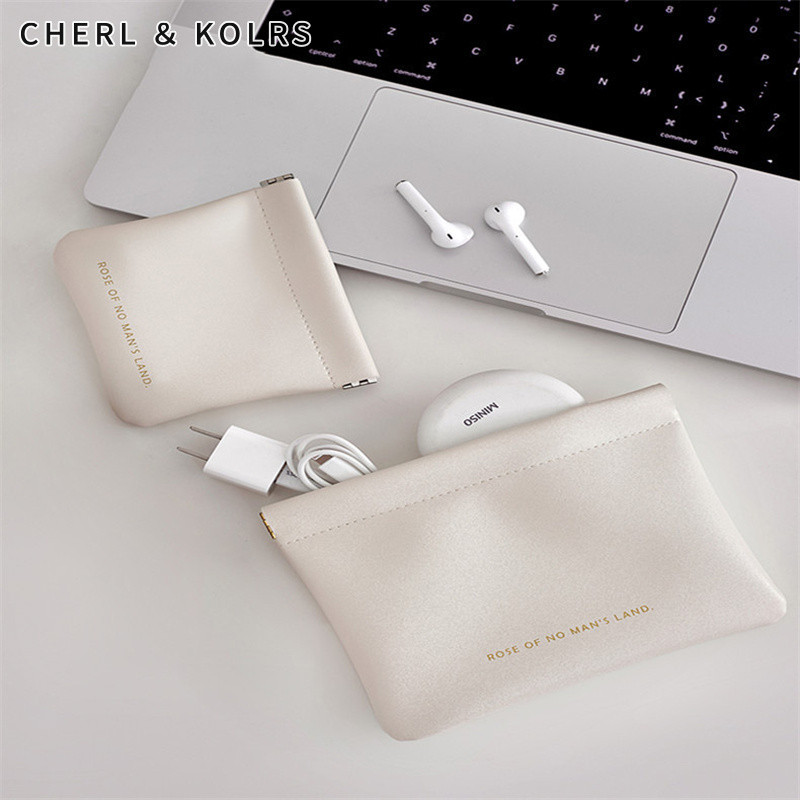 C&k กระเป๋าเก็บสายเคเบิลข้อมูลเครื่องชาร์จแหล่งจ่ายไฟปิดอัตโนมัติกระเป๋าพกพาแต่งหน้า