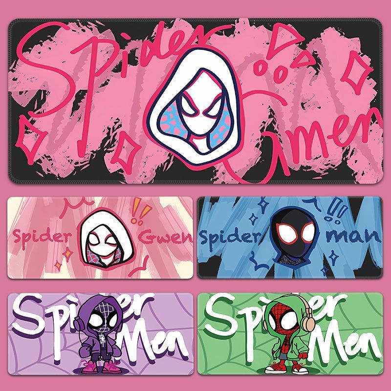 Graffiti Spider-Man Gaming Mouse Pad ขนาดใหญ่โต๊ะคอมพิวเตอร์ Pad สายรัดข้อมือสองมิติคีย์บอร์ด Pad Di