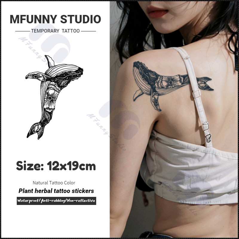 【MF Magic Tattoo】รอยสักชั่วคราว ข้อมือแขนต้นขาขา สักสมุนไพรวาฬ กันน้ําเหงื่อ 15 วัน