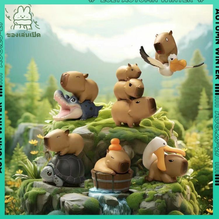 Quality Spot Special # Planet Capipala Blind Box Trendy Play ตุ๊กตาคาปิบาร่าที่นิยมในโลกออนไลน์รูปการ์ตูนน่ารักตกแต่งเดสก์ท็อปของขวัญวันเกิด