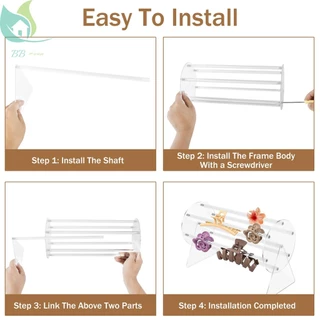ขาตั้งอะคริลิคใส หมุนได้ 360 องศา Claw คลิป Organizer Claw คลิปผู้ถือโปร่งใส คลิปชั้นเก็บ hair claw acrylic stand
