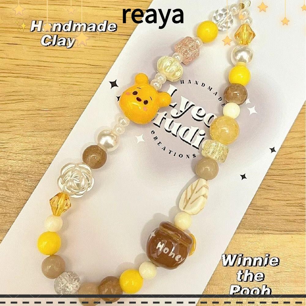 สายรัดโทรศัพท์มือถือ REAYA, เชือกเสน่ห์โทรศัพท์ทํามือหมีเนย, เชือกเส้นเล็กโซ่มือถือป้องกันการสูญหายแบบสากลการ์ตูน
