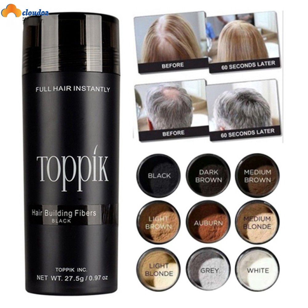 Toppik Black Fiber Powder เหมาะสําหรับผมสปาร์ก ผมหัวล้าน 27.5 G - สีดํา Toppik Hair Building Fiber แป้งฟู