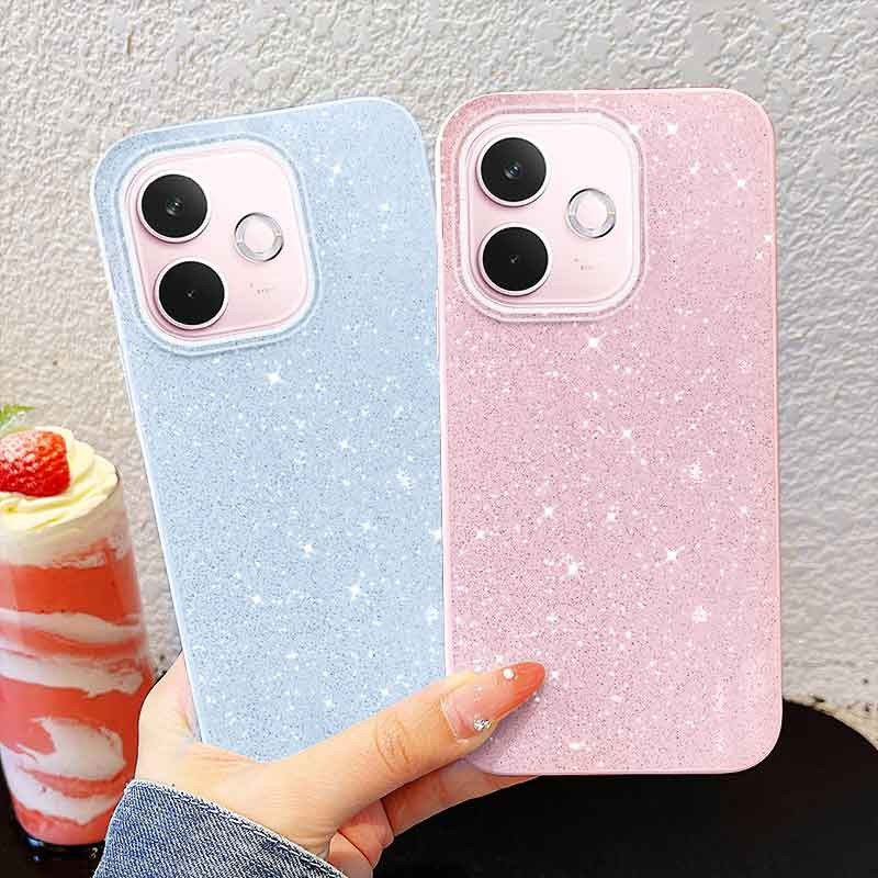 VRQR สําหรับ Oppo A6 Pro 5G 4G A5i A3X 5G 4G A3 5G 4G ขั้นสูงความรู้สึกสีทึบประกาย IMD Hard Straight Edge Anti Drop เคสโทรศัพท์