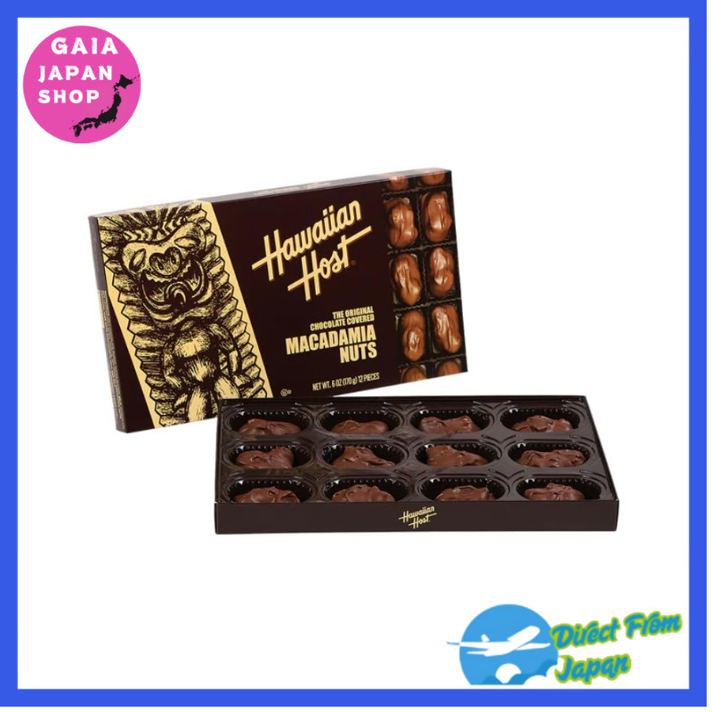 Direct From Japan☆【単品】Hawaiian Host(ハワイアンホースト) マカデミアナッツチョコレート 170g TIKI 6oz(12粒)