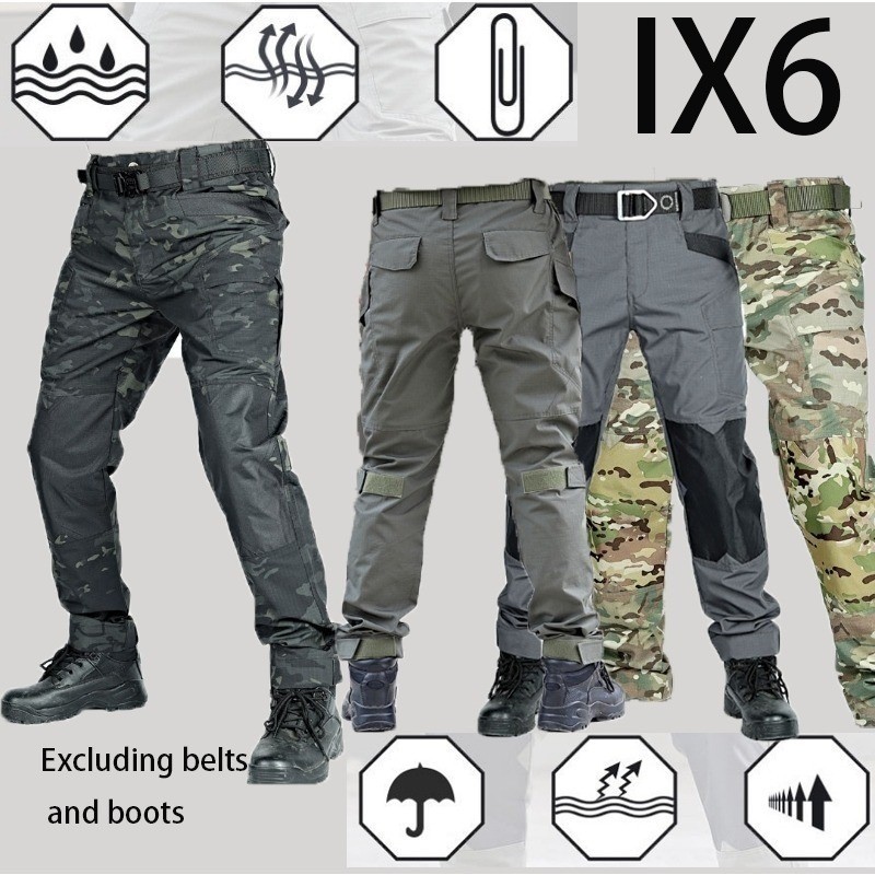 กางเกงยุทธวิธี IX6 สำหรับผู้ชาย – กางเกงคาร์โก้ความจุสูงพร้อมกระเป๋าอเนกประสงค์ 6 ช่องสำหรับใช้กลางแ