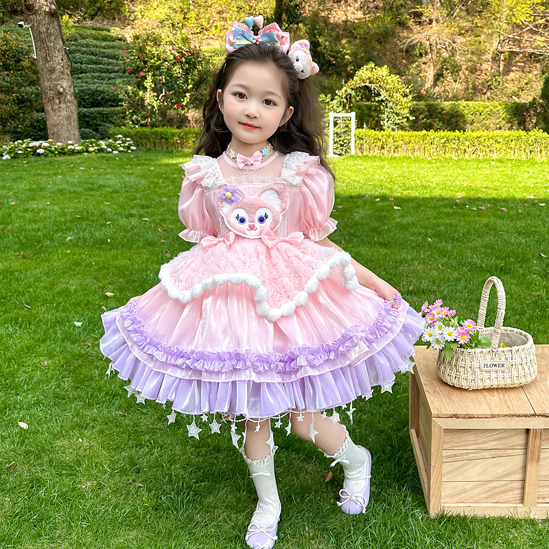 [คลังสินค้าพร้อม] Girls Ling Nabel Pink Dress ชุดเจ้าหญิงเด็กผู้หญิง ชุดการแสดงเด็ก ขนาด 100-150 X250707 ราคา ถูกที่สุด ดีลบีเคเค แกลเลอรีภาพที่ 5
