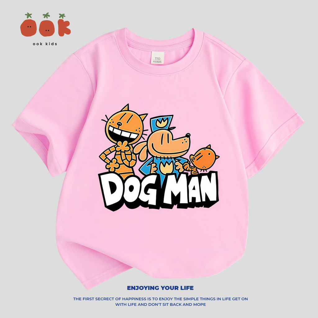 เสื้อยืดเด็ก ลาย Dog Man การ์ตูนตลก ผ้าคอตตอน นุ่ม รูปที่ 5