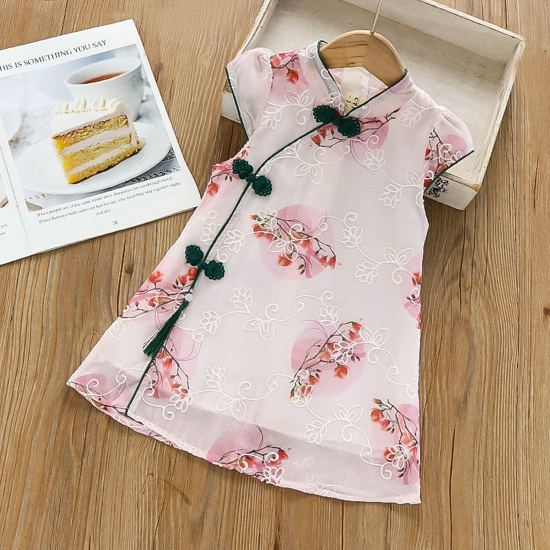 ชุดเดรสกี่เพ้า กระโปรงฮันฟู สไตล์เจ้าหญิง กับเสื้อคลุมสำหรับเด็ก - รูปที่ 5