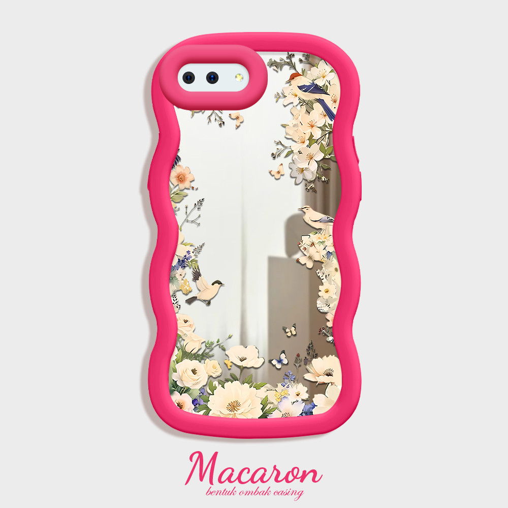 HP เคสโทรศัพท์สําหรับ OPPO A3S A12E กระจกปลอกโทรศัพท์สีต่างๆกรณีแฟชั่นดอกไม้ Kesing MKL 4031 JZ