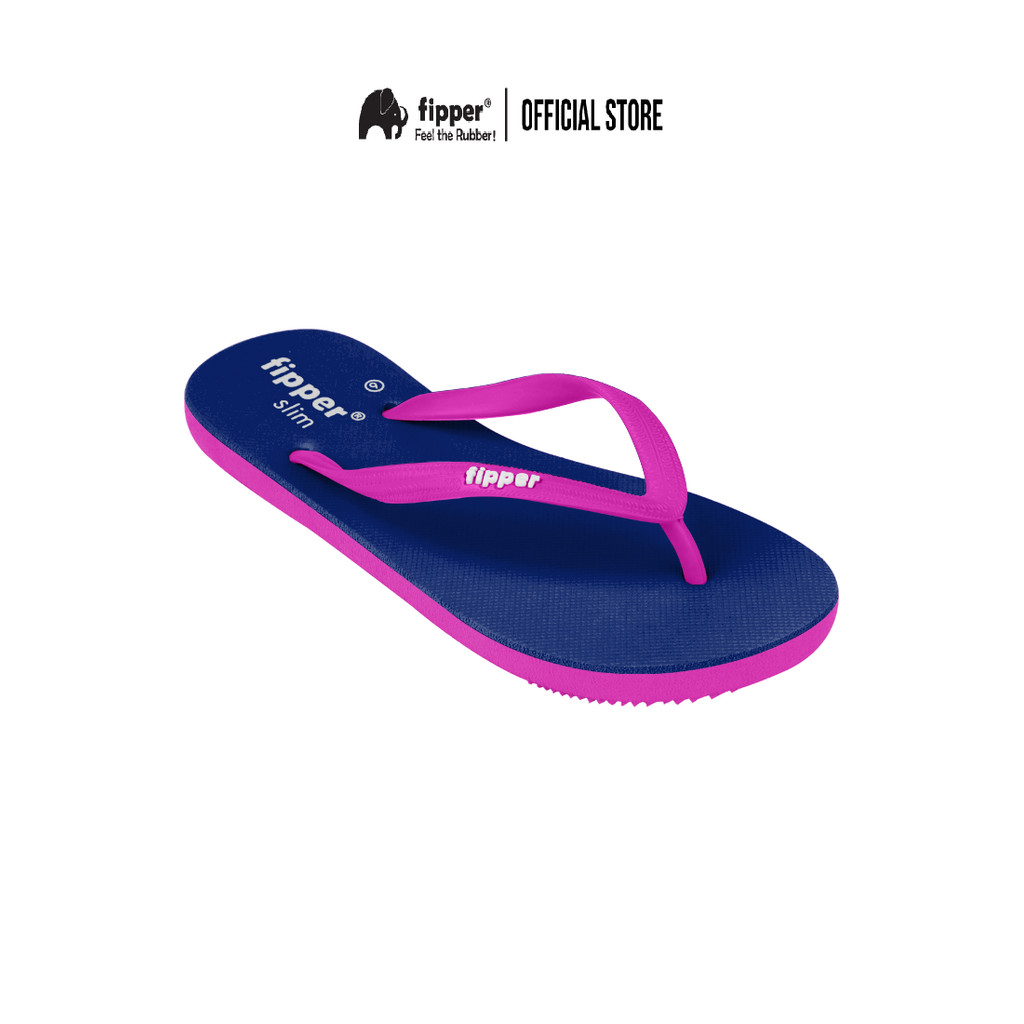 Fipper Slim Selipar Getah Navy / Beauty - Fipper Slim Rubber Slipper Navy / Beauty