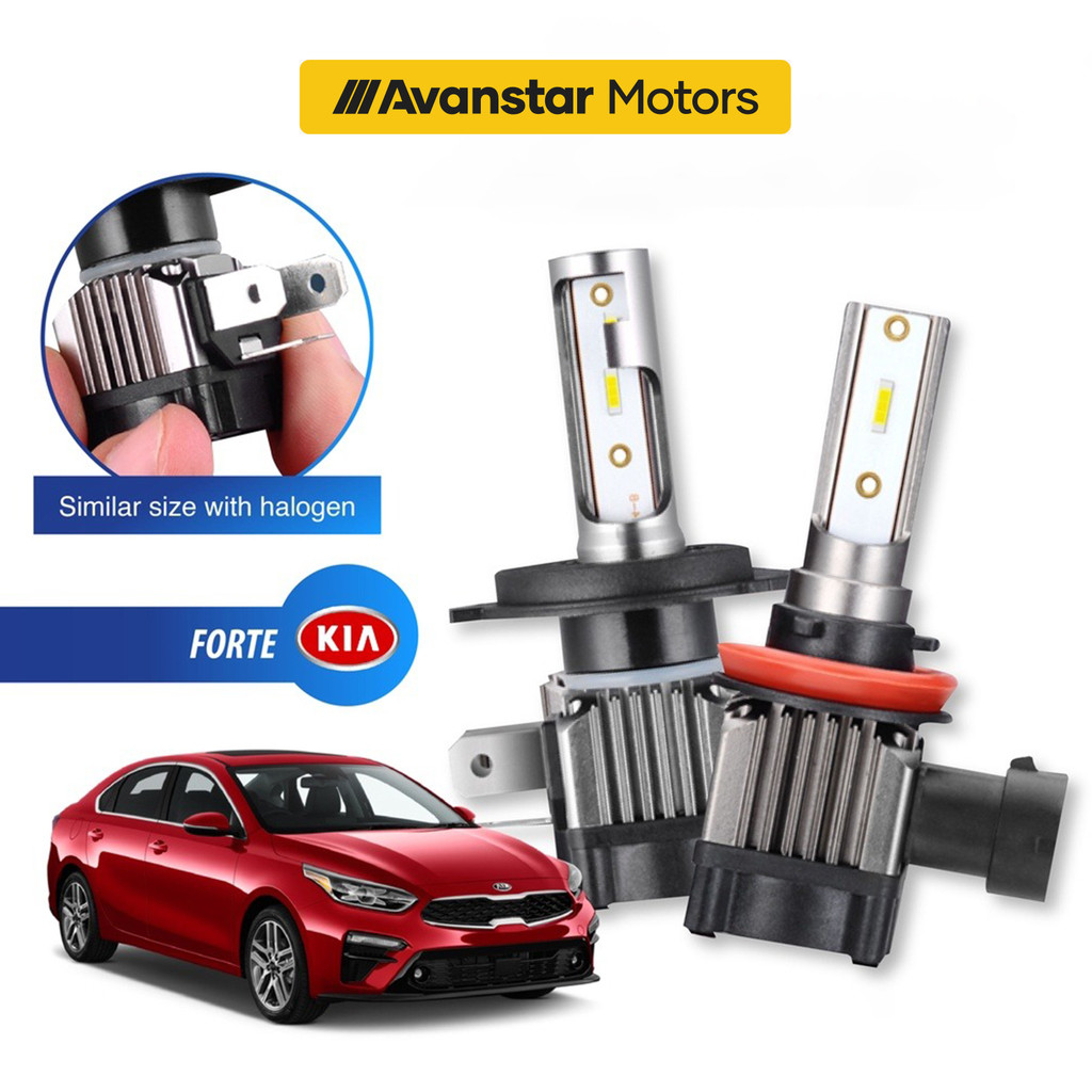 2PCS *รับประกัน 1 ปี* Kia Forte Mini 1:1 ไฟหน้ารถ LED ไฟหน้า Foglight 4300K/6000K H1 H7 H8/H11