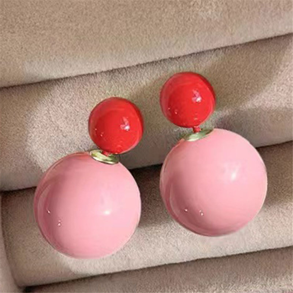 Ahellogirl حلق كرات خرز ملوّنة — ستايل كوري — صورة 2