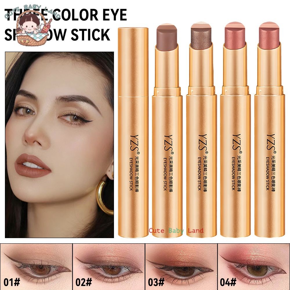 YZS อายแชโดว์แบบแท่งไล่เฉดสี กันน้ำ กันเหงื่อ อายแชโดว์ชิมเมอร์ อายแชโดว์ เครื่องสำอางสำหรับดวงตา เห