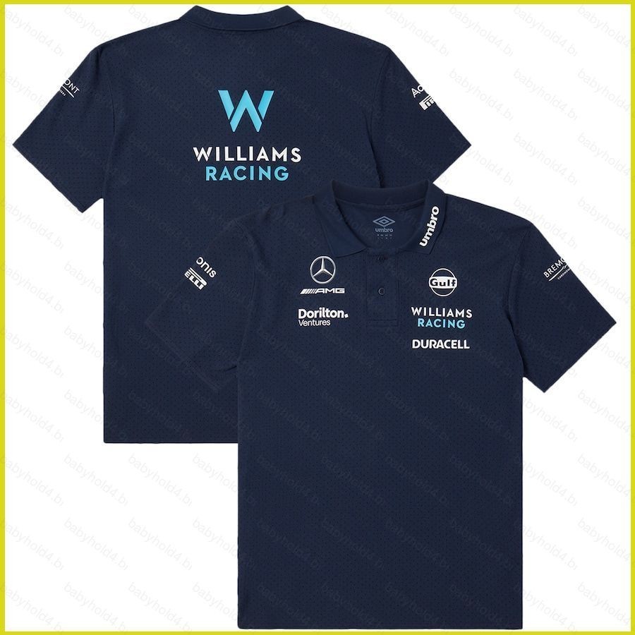 B4 2023 F1 ทีม Williams Racing Polo Tshirt Tops Casual Sport Tee แขนสั้น Plus ขนาด Unisex 4B