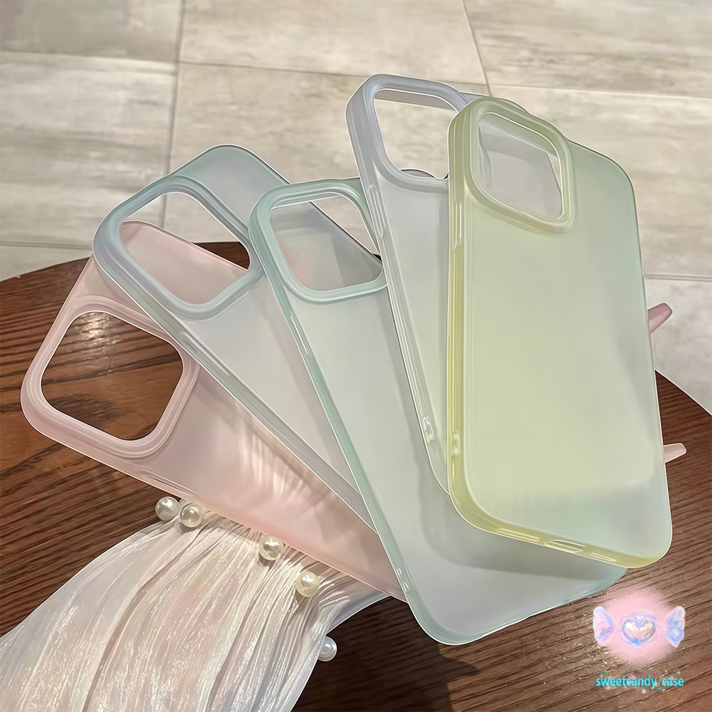 ❤จัดส่งในพื้นที่❤ เคสมีน้ำค้างแข็ง TPU หลายสี แฟชั่น เรียบง่าย สำหรับ iPhone16 15 14 13 11 8 7 6Plus Pro Promax X XS XR