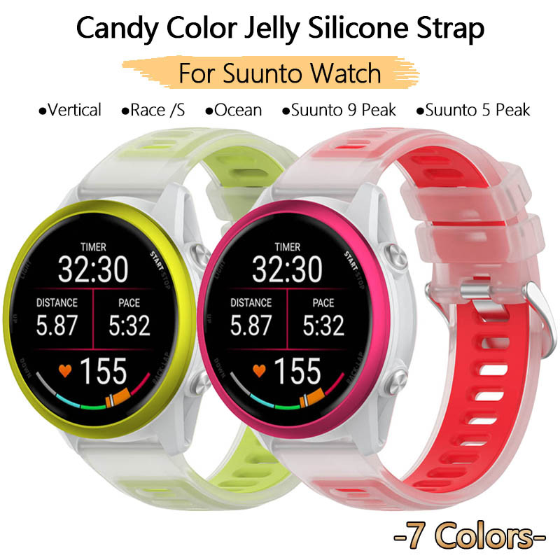 สําหรับ Suunto Race S แนวตั้ง Ocean 9 5 3 Peak Pro SmartWatch Candy สี Jelly สายนาฬิกาซิลิโคน Ultra 