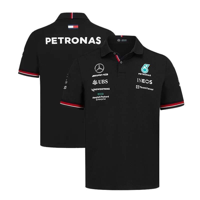 เสื้อโปโล ใหม่ F1 Racing Suit + Benz Team F1 Racing Jersey + Summer Unisex Short Sleeve Polo Shirt