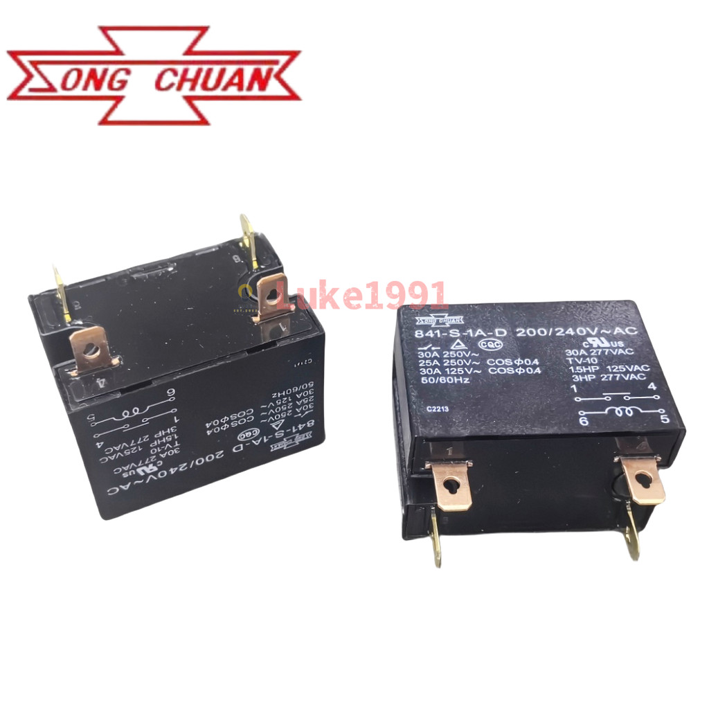 SONGCHUAN 841-S-1A-D 841-S-2A-D 200/240VAC รีเลย์ 841-P-2A-C-H12V24V ใหม่เอี่ยม