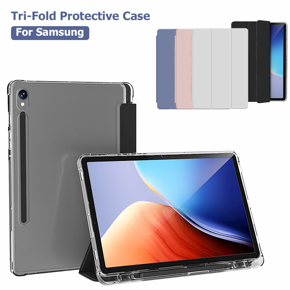 เคสป้องกันแท็บเล็ตแบบใส for Samsung Galaxy Tab S9 FE A9 S6 S10 A7 S10 Plus S7 FE S8 Plus S6 Lite A8 S9 FE Plus เคส