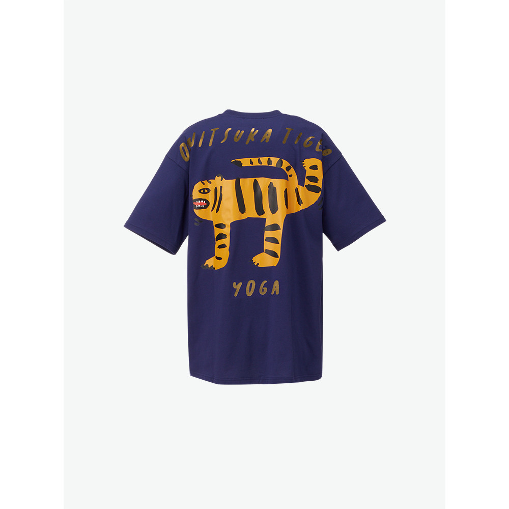 เสื้อยืดแขนสั้น Onitsuka Tiger ทำจากผ้าฝ้าย 100% สไตล์เรียบง่ายสำหรับทุกคน