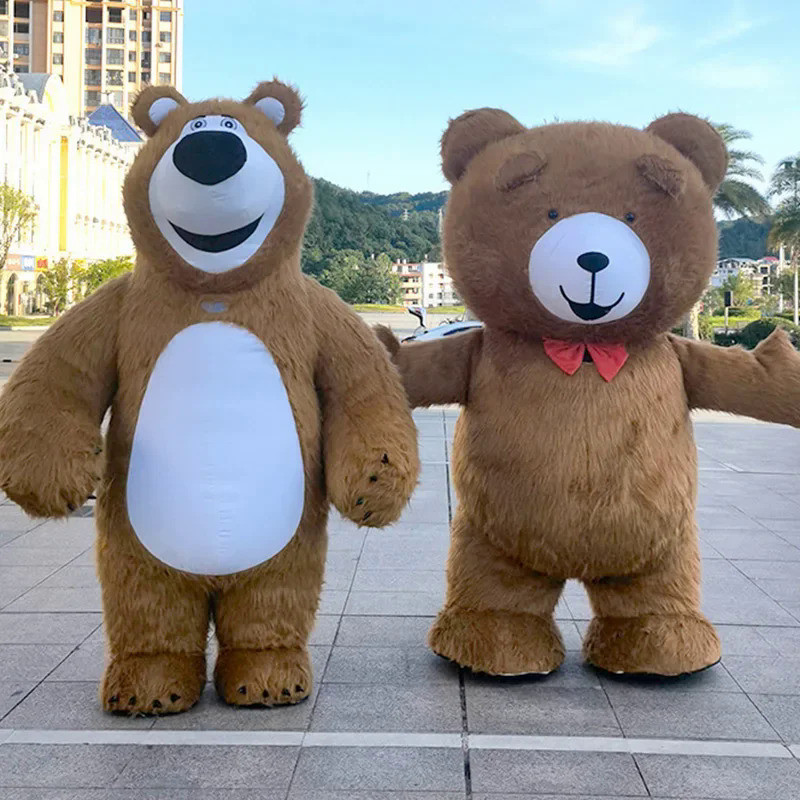🚗 2.6cm Teddy Bear Inflatable Giant Fur Teddy Bear And Brown Bear Costume  Full Walking Mascot Suit 