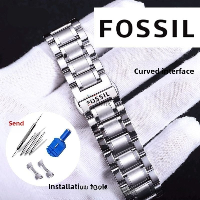 Fossil สายนาฬิกาสแตนเลส 12-24 มม. & 38-45 มม | เข้ากันได้กับ JR1487/JR1354 | สร้อยข้อมือโลหะสําหรับผู้ชาย & Wome
