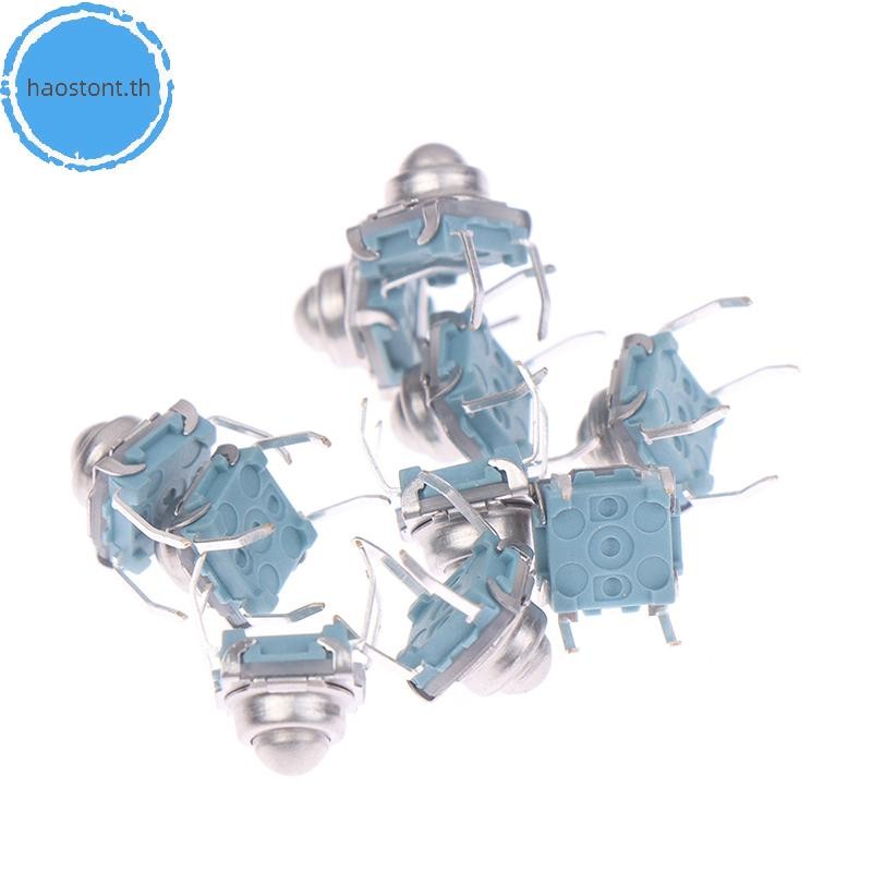 Haostont 10 ชิ้น TS-F007 7*7 โลหะลูกเหล็กรีเซ็ตสวิทช์ DIP ประเภท 4 Pin Tactile Switch TH