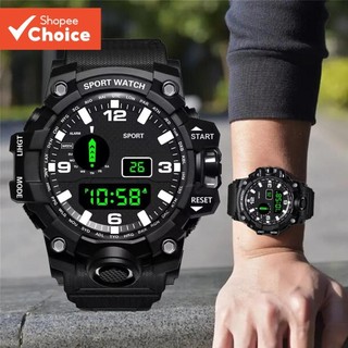 Men's Round Sports Watch Led Digital Display Date Countdown Night Light Holiday Gift