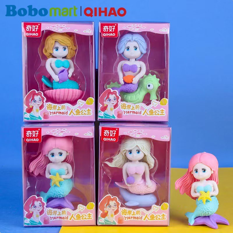 BOBOMART 3D Jumbo Qihao QH-84 ยางลบเด็กนักเรียน, ยางลบตัวละครนางเงือกน่ารัก