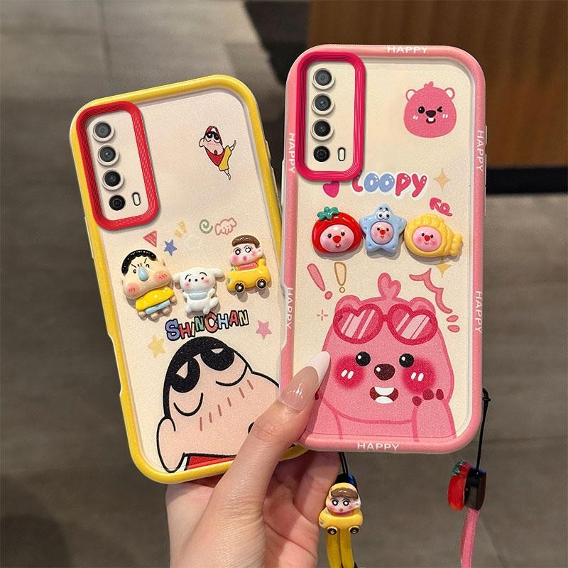 เคสเหมาะสําหรับ Huawei Y7a, P สมาร์ท 2021, PPA-LX3, PPA-LX1, PPA-LX2 การ์ตูน DIY ตุ๊กตา Soft Case กั