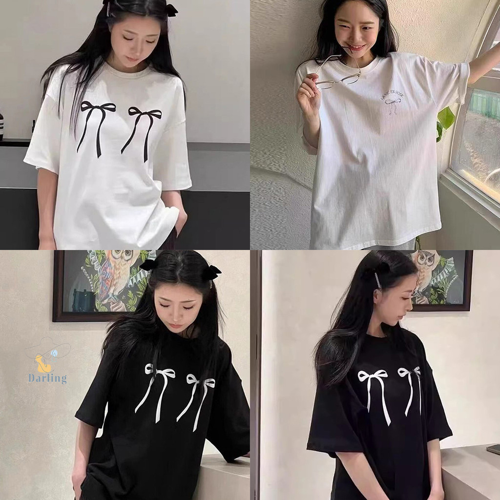 เสื้อยืดแขนสั้น พิมพ์ลายผีเสื้อ ผ้าคอตตอน