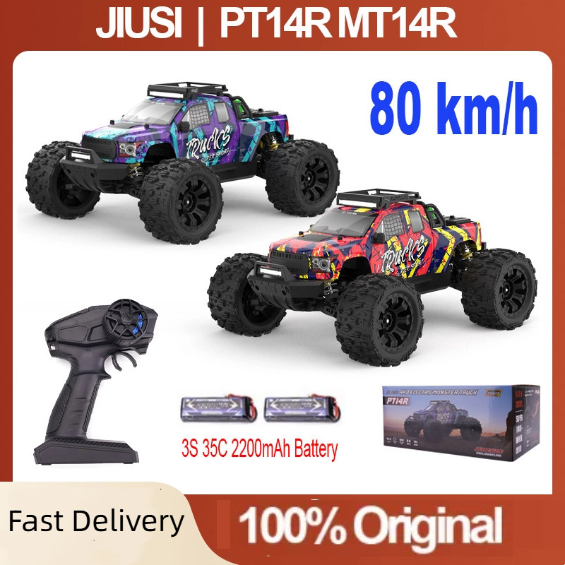 JIUSI PT14R MT14R 1/14 RC รถ 4WD 80 กม./ชม.Brushless 2.4G รีโมทคอนโทรลรถแข่ง 3S 35C 2200mAh ความเร็ว