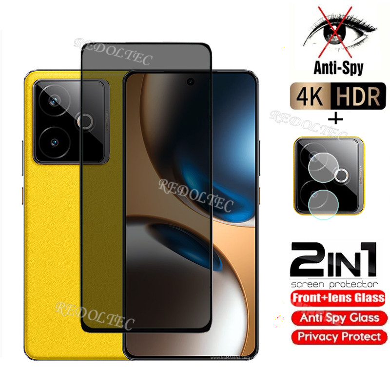 Realme GT 7T GT7 กระจกนิรภัยส่วนตัว Anti-Spy คลุมทั้งหมดปกป้องหน้าจอ Anti Peek 2in1 ฟิล์มความเป็นส่ว