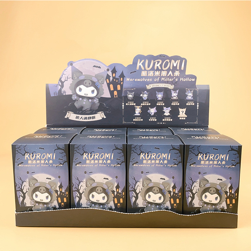 สินค้าใหม่พร้อมสต็อก Kuromi Werewolf Kill Mystery Box Sanrio Figure Claw Machine Doll Girl Gift Jewe