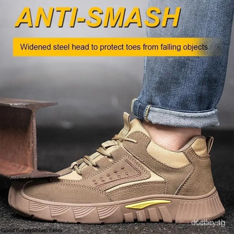 Men Safety Shoes Puncture-Proof Steel Toe Work Shoes Men Protective Shoes Breathable Work Boots Foot